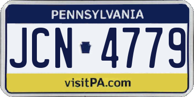 PA license plate JCN4779