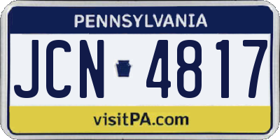 PA license plate JCN4817