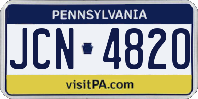 PA license plate JCN4820