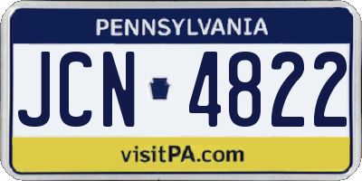 PA license plate JCN4822