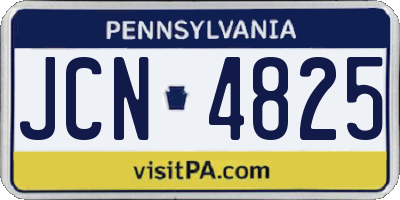 PA license plate JCN4825