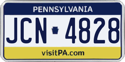 PA license plate JCN4828