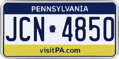 PA license plate JCN4850