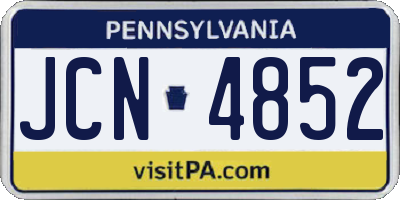 PA license plate JCN4852