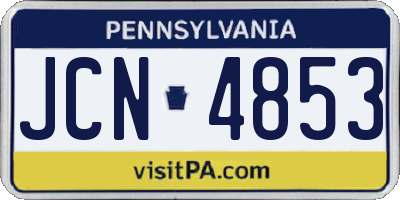 PA license plate JCN4853