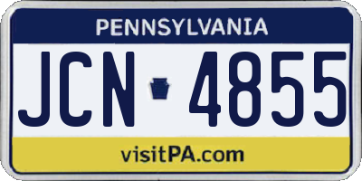 PA license plate JCN4855