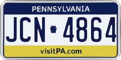 PA license plate JCN4864