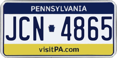 PA license plate JCN4865