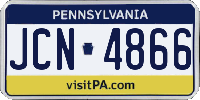 PA license plate JCN4866