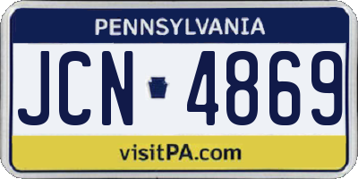PA license plate JCN4869