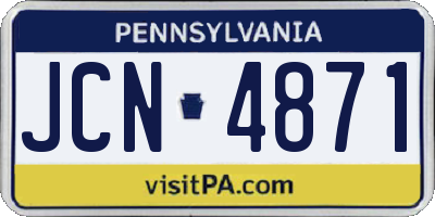 PA license plate JCN4871