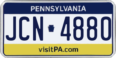 PA license plate JCN4880