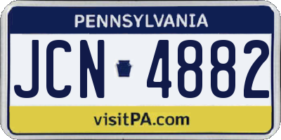PA license plate JCN4882