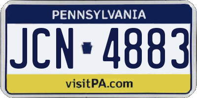 PA license plate JCN4883