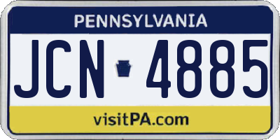 PA license plate JCN4885