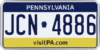 PA license plate JCN4886