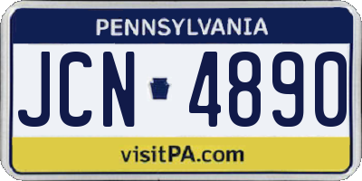 PA license plate JCN4890