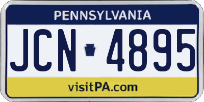 PA license plate JCN4895