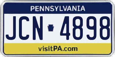 PA license plate JCN4898