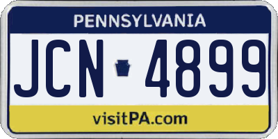 PA license plate JCN4899