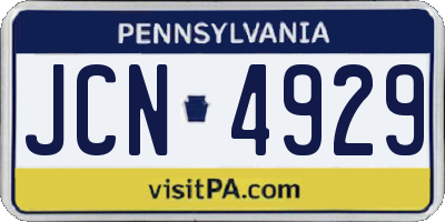 PA license plate JCN4929