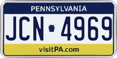 PA license plate JCN4969
