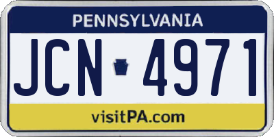 PA license plate JCN4971