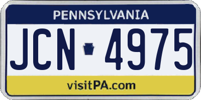 PA license plate JCN4975