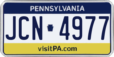 PA license plate JCN4977