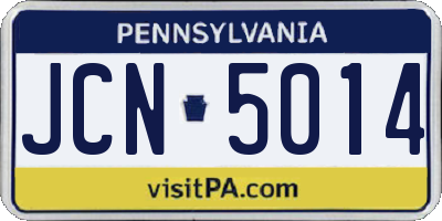PA license plate JCN5014
