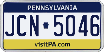 PA license plate JCN5046