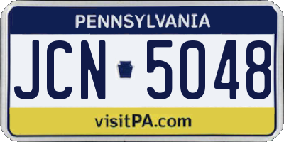PA license plate JCN5048
