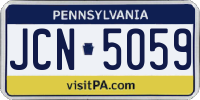 PA license plate JCN5059