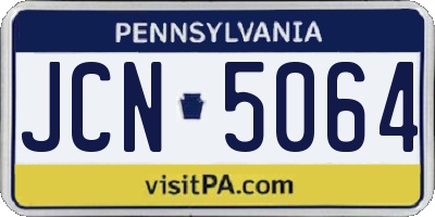 PA license plate JCN5064