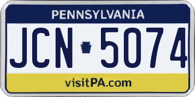 PA license plate JCN5074
