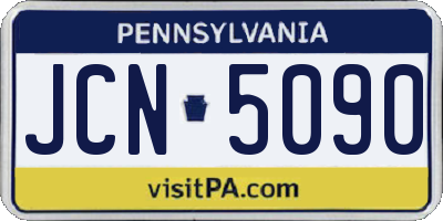 PA license plate JCN5090