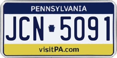 PA license plate JCN5091