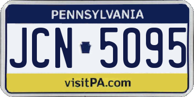 PA license plate JCN5095