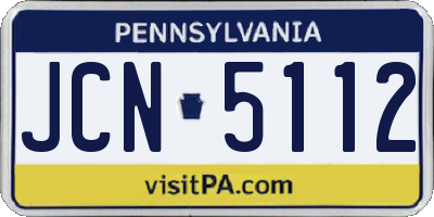PA license plate JCN5112