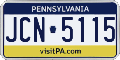 PA license plate JCN5115