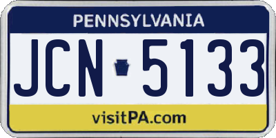 PA license plate JCN5133