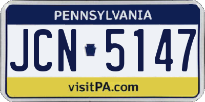 PA license plate JCN5147