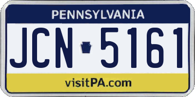 PA license plate JCN5161