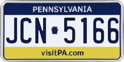 PA license plate JCN5166