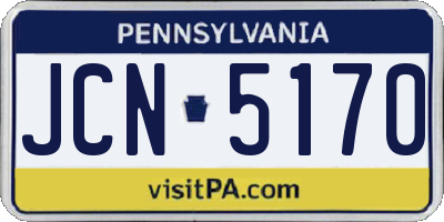 PA license plate JCN5170
