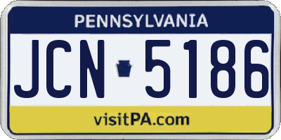 PA license plate JCN5186