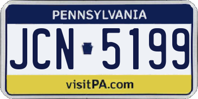 PA license plate JCN5199
