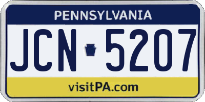 PA license plate JCN5207