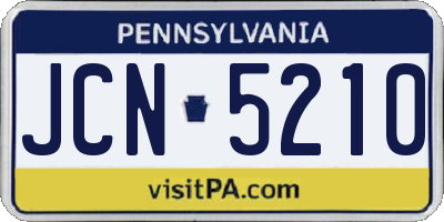 PA license plate JCN5210