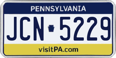 PA license plate JCN5229